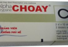 Alphachymotrypsine choay Thuốc Alphachymotrypsine choay - SĐK VD-7250-09