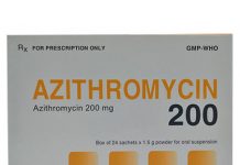 Azithromycin 200 Thuốc Azithromycin 200 - SĐK VD-25100-16