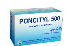 Poncityl 500 Thuốc Poncityl 500 - SĐK VD-30685-18